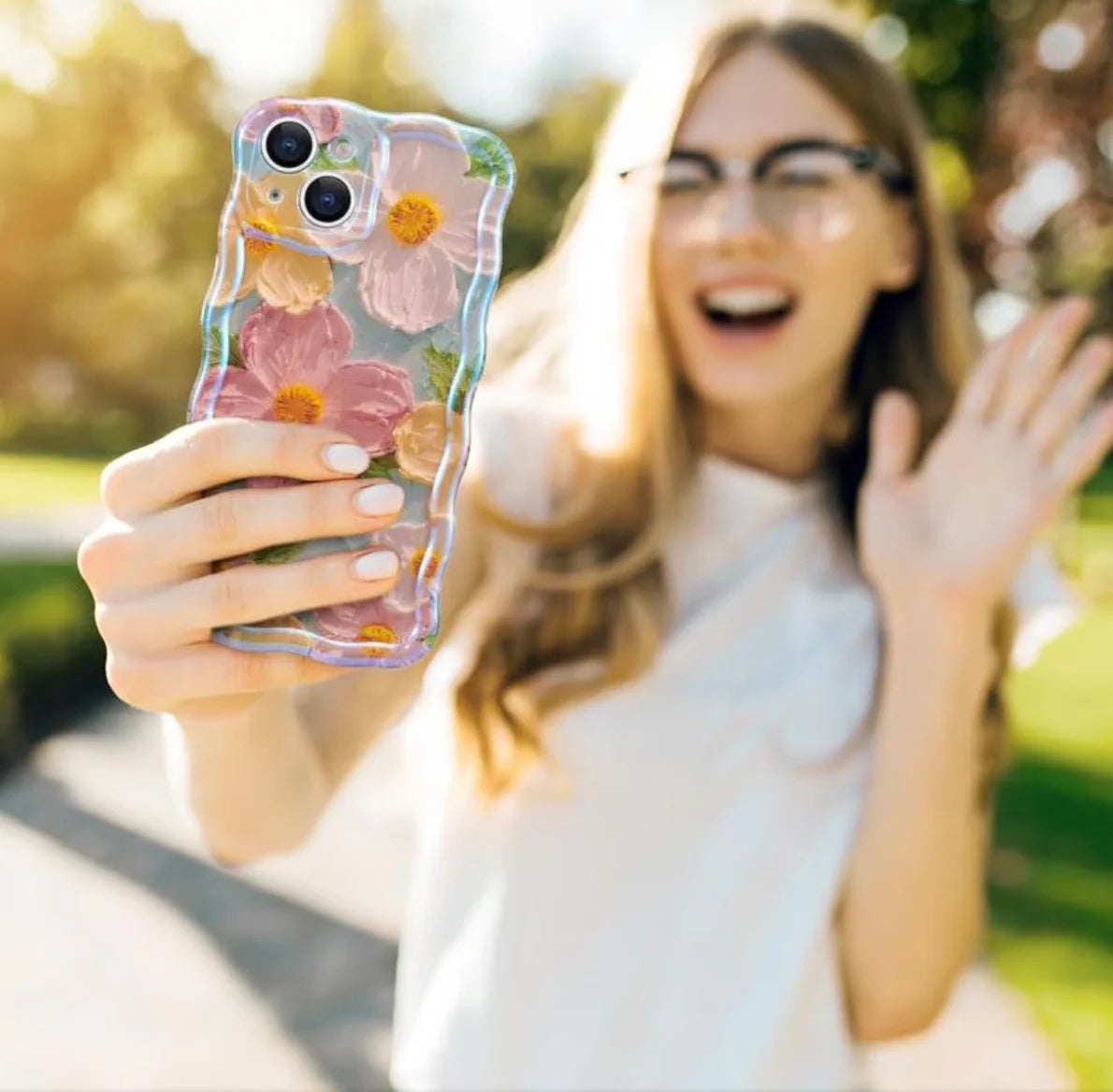 🌸 Étui élégant au motif floral vintage 🌸