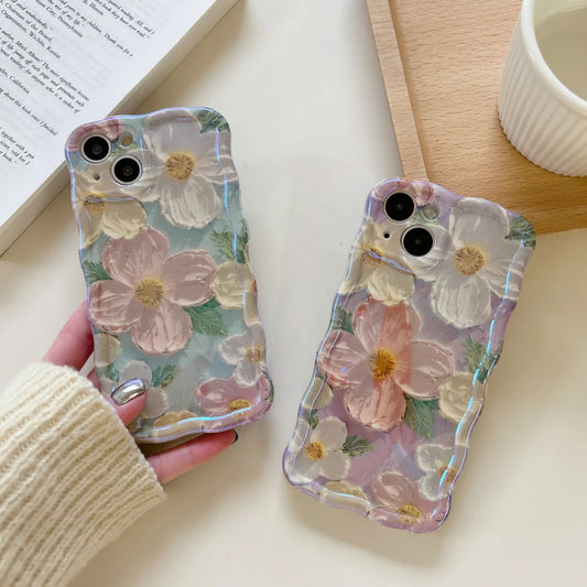 🌸 Étui élégant au motif floral vintage 🌸